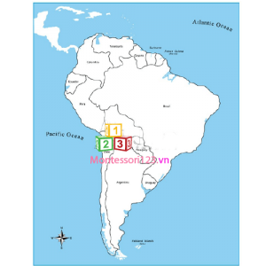 Bản đồ Nam Mỹ ( bằng giấy-có in tên nước) 