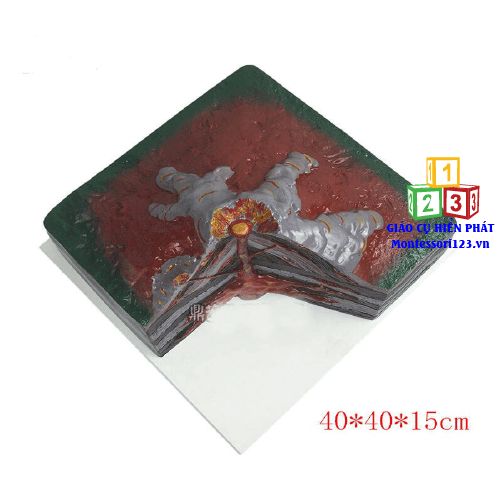 Mô hình núi lửa hoạt động 40*40*20cm